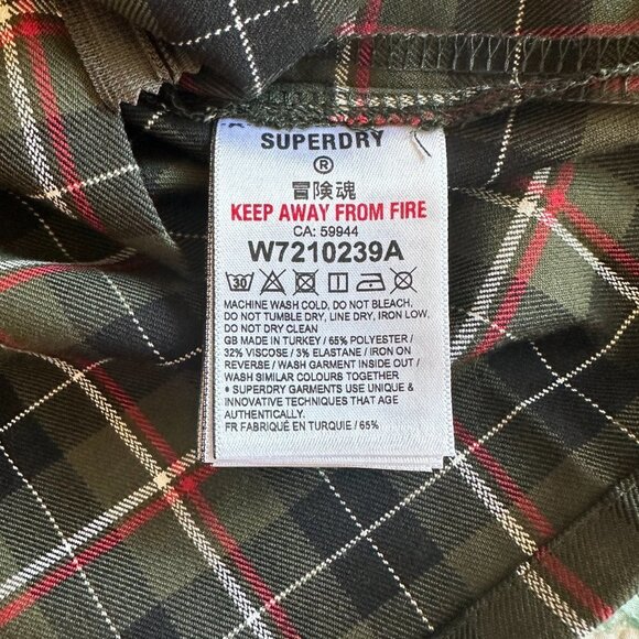 Women's 8 NWT Superdry Vintage Tweed Pleat Mini Skirt Plaid Pleated School Girl - Picture 11 of 12